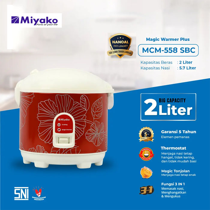 Miyako Rice Cooker 2L - MCM-558 SBC